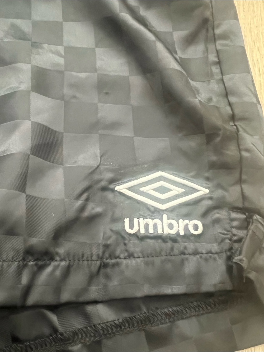 NWT Umbro Soccer Shorts Mens M Black Checkered Logo Athletic Shorts Y2K Vintage - Picture 6 of 11